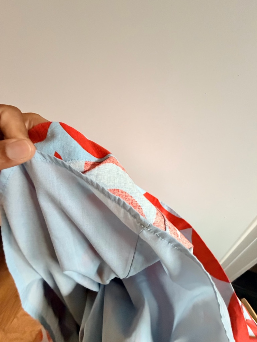 Women’s orange and Light Blue Patterned Midi Skirt - Picture 7 of 9